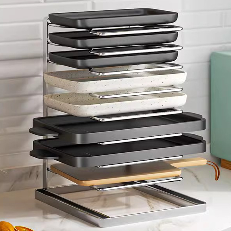 304不锈钢披萨烤盘收纳架晾盘架