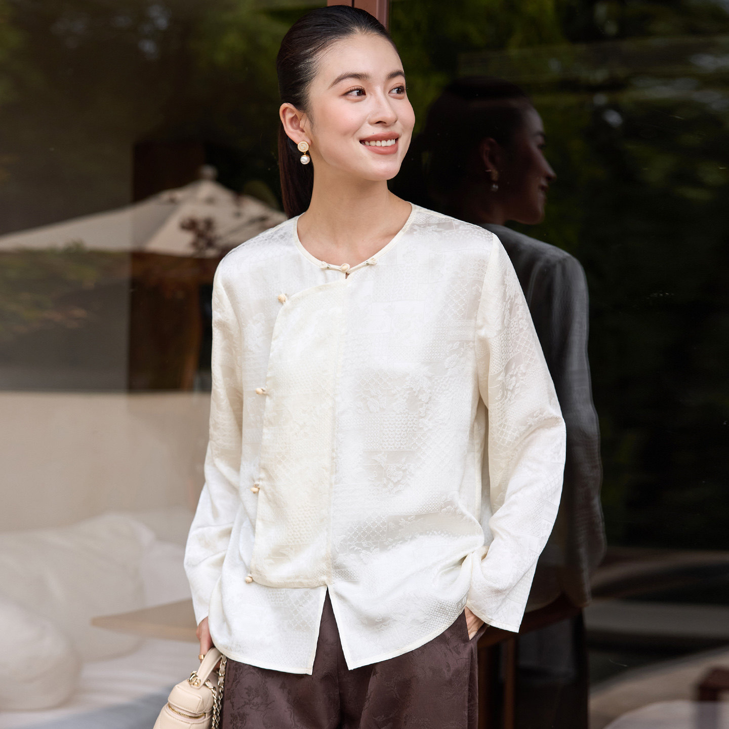 菲伊唐新中式复古改良衬衫女上衣图片