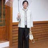 菲伊唐丝毛提花缎中式 貂毛女外套 棉衣服上衣女复古文艺改良女唐装