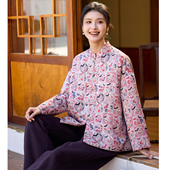夹棉服外套 复古风改良唐装 菲伊唐女装 提花冬棉衣开襟女上衣新中式