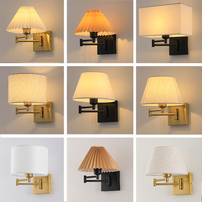 摇臂新中式led墙壁酒店宾馆壁灯卧室床头灯可活动大气房间阅读灯