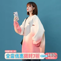 Дизайнерский демисезонный трикотажный свитер с круглым воротником, тренд сезона, градиент, для влюбленных