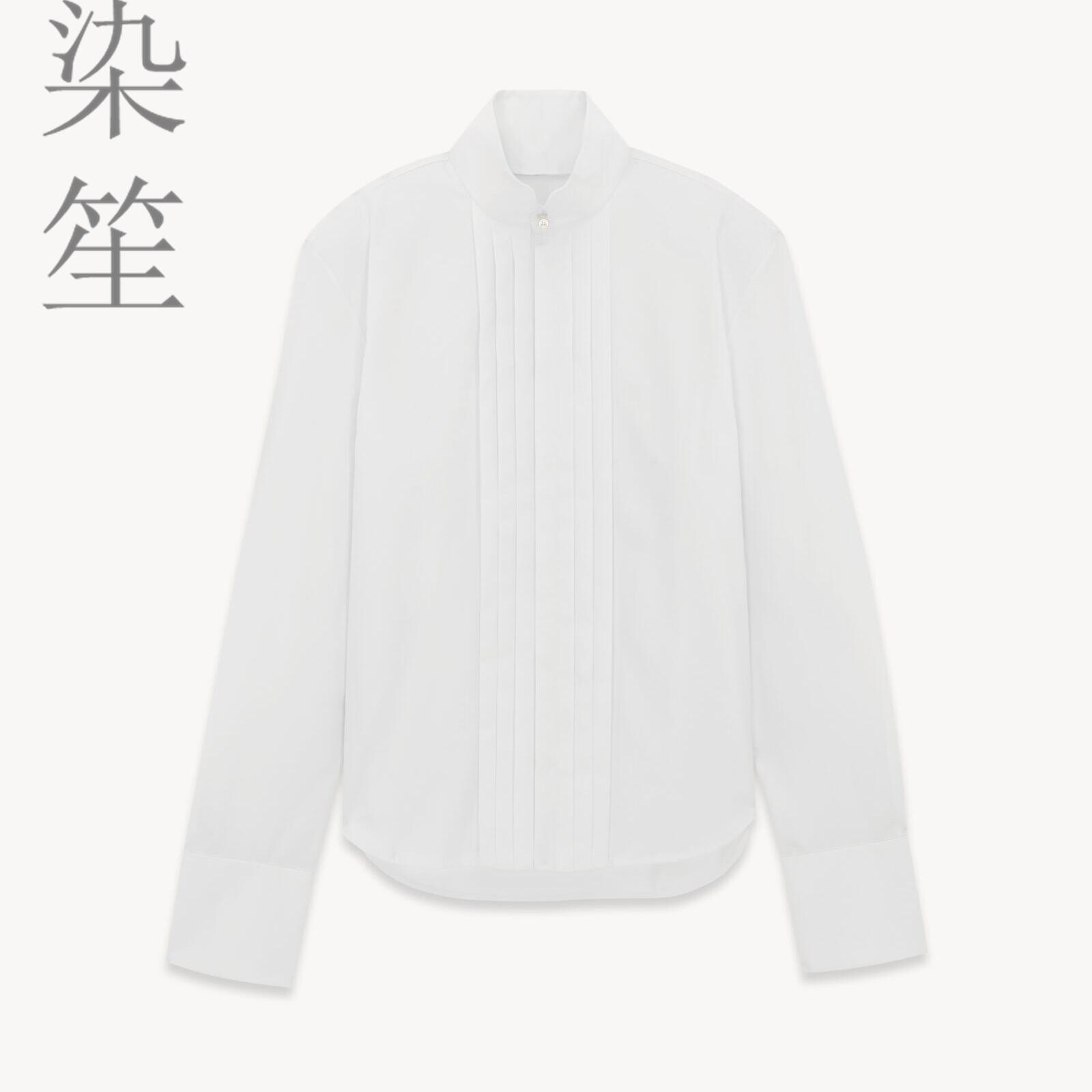 纯棉免烫抗皱立体衬衣男装四季百搭休闲衬衫定制丝绸真丝缎子面料