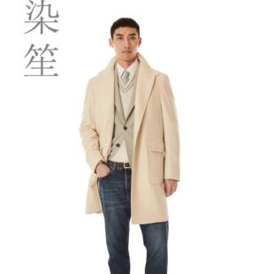 男大衣高级感呢子大衣秋冬季男款双面羊毛风衣薄山羊绒羊羔毛面料