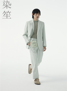 2026秋装新品浅绿色免烫西服正装休闲西装外套定制修身秋季男西装