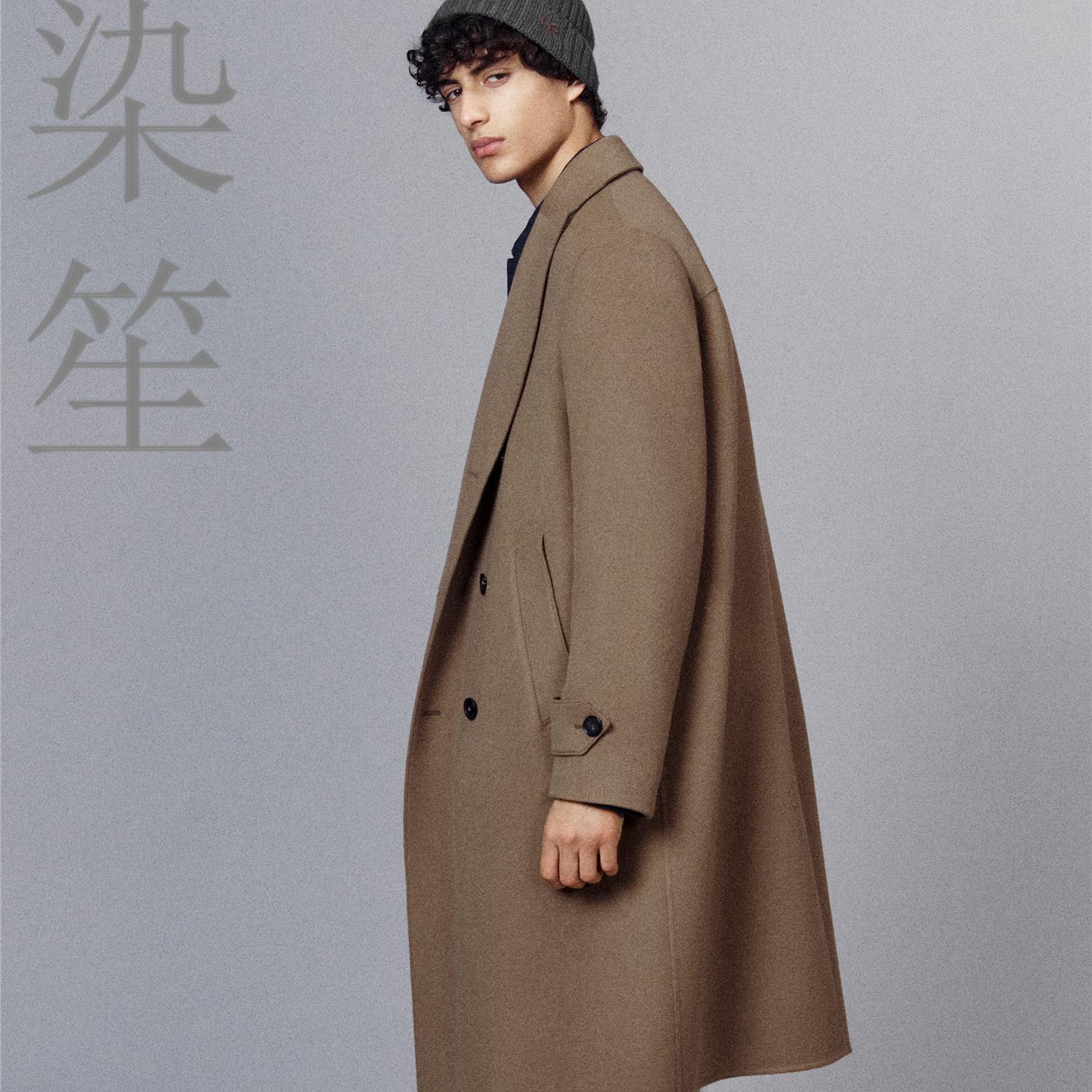 高端男装羊绒大衣山羊毛呢羊羔绒