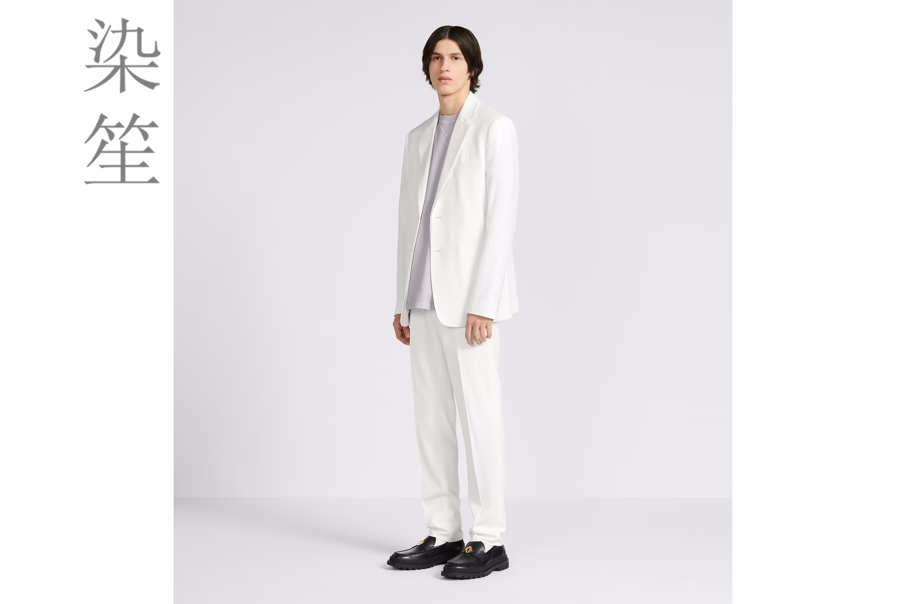 双层领设计英伦风羊毛西服白西装