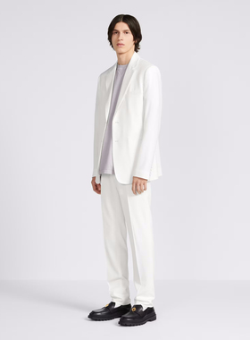 秋装新款定制CD家白色羊毛西服英伦风西装套装定制秋装外套双层领