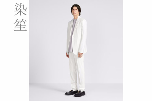 双层领设计英伦风羊毛西服白西装