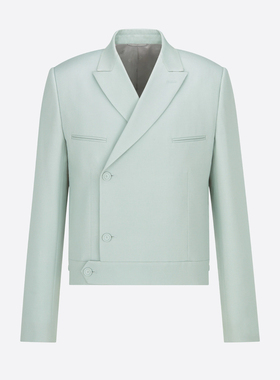 薄荷绿CD短款春夏外套短夹克西服绿色西装套装定制D家同款狩猎装