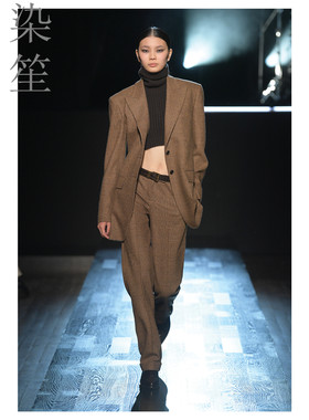 冬装亲王格羊毛西服女士西装套装