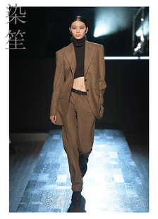 职业女工装 套装 订做 冬毛料西装 卡其千鸟格格子羊毛西服亲王格女装