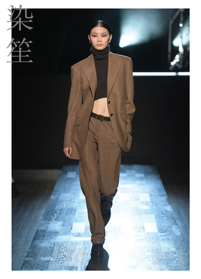 冬装亲王格羊毛西服女士西装套装