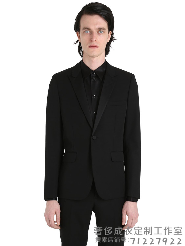 绅士商务休闲羊毛西装西服套装定做毛料西装定制修身潮流原创男装
