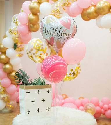 婚礼喜宴新款气球桌飘 桌面树形支架透明拖杆婚庆装饰路引气球架