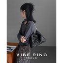 高级感头层牛皮链条腋下包单肩斜挎包 极简褶皱饺子包 Ring Vibe