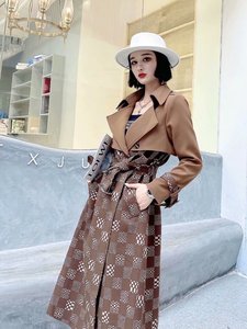 现货 今年流行风衣2021秋季新款中长款外套气质女神范英伦风图片