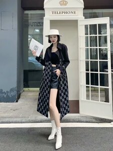 现货 今年流行风衣2021秋季新款中长款外套气质女神范英伦风图片