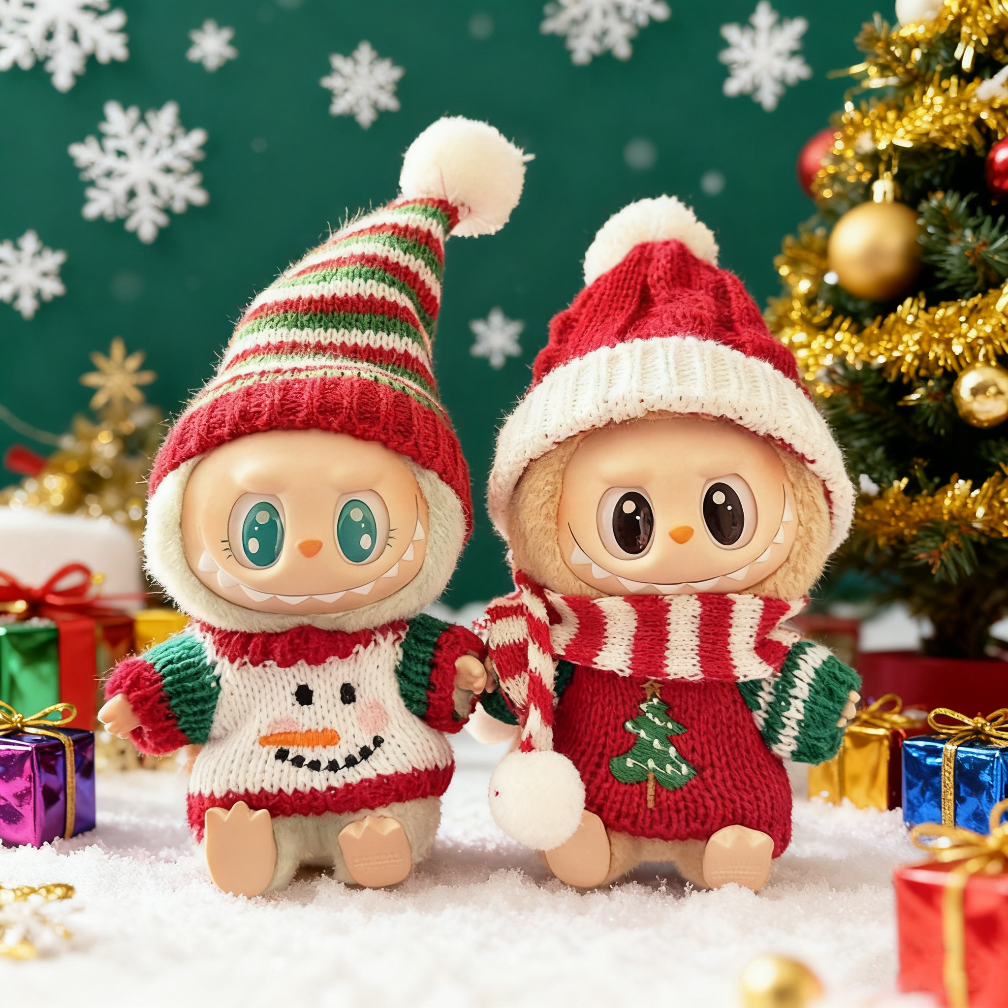 labubu公仔毛绒搪胶娃衣配饰