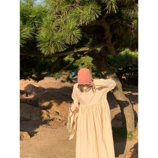 k：temet 初春原创小众奶白色质感宽松蓬蓬连衣裙内搭长裙 nosce