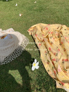 temet 长裙套装 nocse 短裙 夏日洋房花卉系列舒适天丝面料衬衫