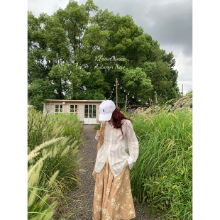 第一件衬衫 秋天 nosce秋冬天丝竖条百搭松弛清透感 temet