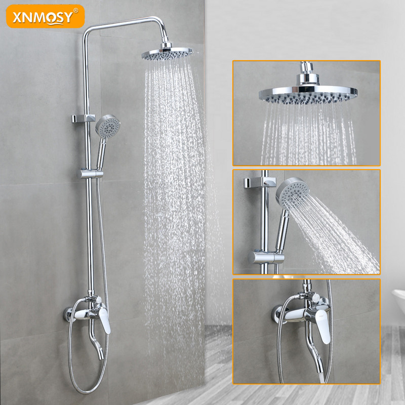 铜淋浴屏套装家用酒店浴室淋雨升降花洒喷头冷热入墙式水龙头卫生