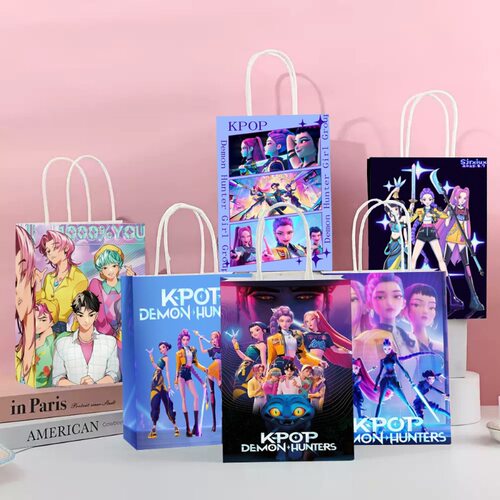 K-POP猎魔女团手提袋Derpy纸袋生日派对用品礼品糖果袋沙加手提袋