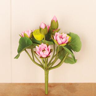 仿真装饰花客厅供佛中式荷花摆件荷花仿真花荷叶莲花莲蓬假花