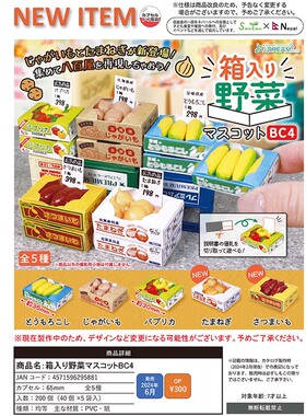 现货  日本正版J.DREAM 迷你箱入蔬菜P4 微缩箱装果蔬模型 扭蛋