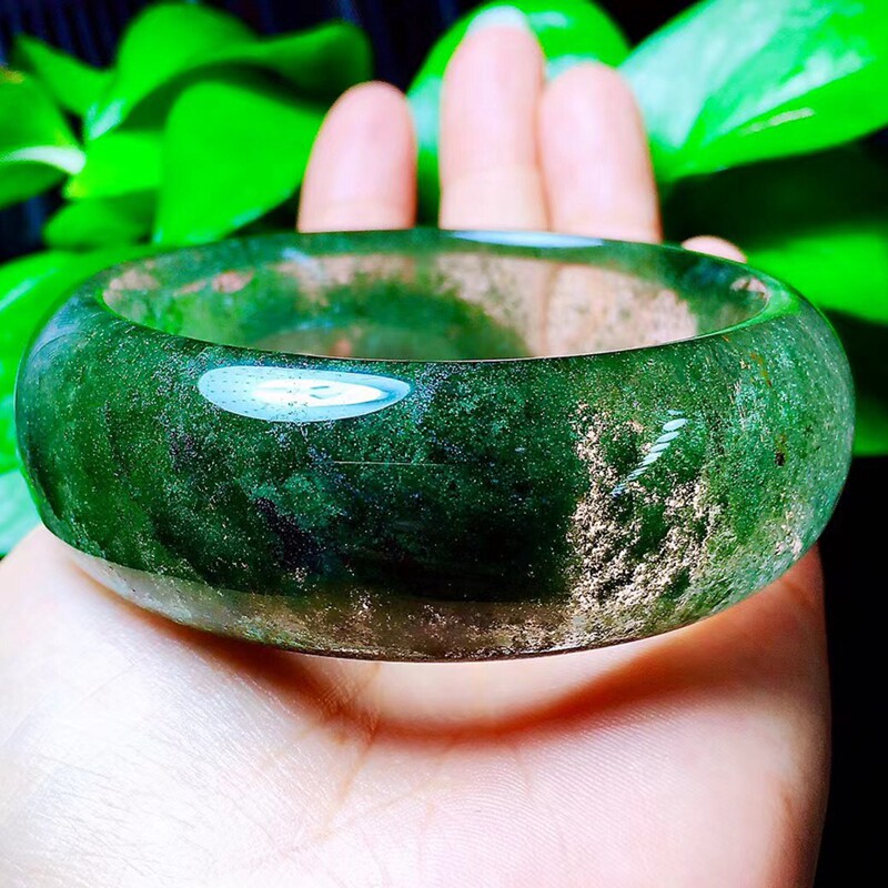 诺源珠宝天然巴西老料绿幽灵千层山手镯女款晶体通透礼品生日