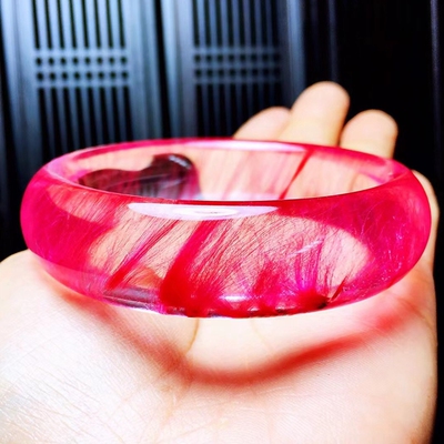 巴西天然红顺发红发晶红兔毛猫眼