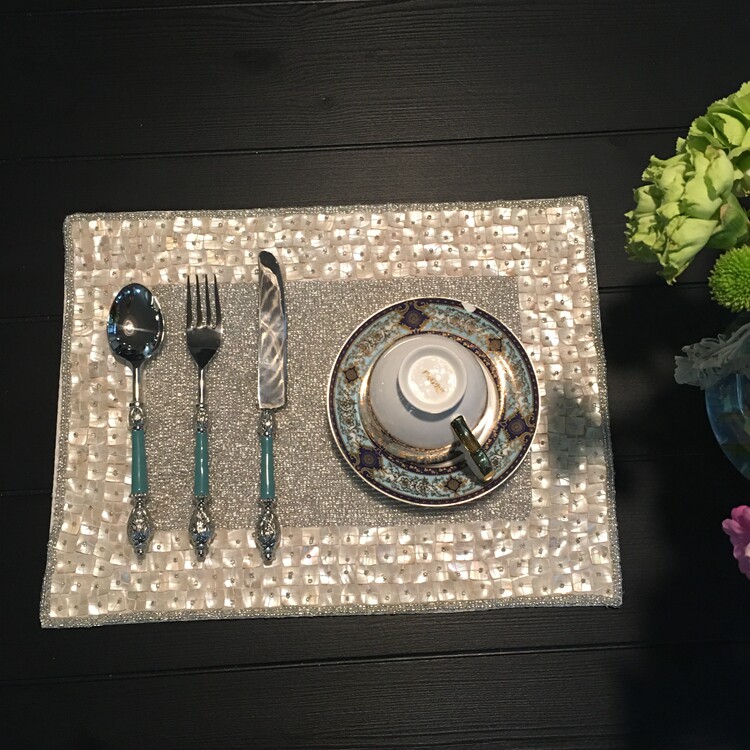 轻奢欧式串珠贝壳西餐垫杯垫隔热桌垫锅垫盘垫花瓶垫摆件软装饰品