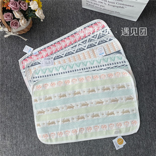 雅赞跑兔婴幼儿成人软席枕巾六层纱布宝宝枕头枕巾吸汗透气亲肤