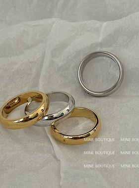 MINE 回馈价！极简高级感字母戒指 人手一件 金色素圈指环配饰
