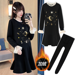 孕妇装冬装2025新款卫衣裙子冬季套装孕妈妈穿搭高级感连衣裙秋冬