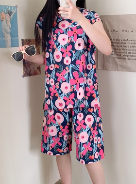 人造棉女士棉绸两件套夏季家居服
