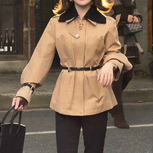 显瘦日常气质英伦风短款外套女