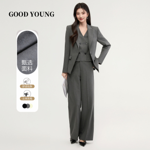 GOOD YOUNG西装春夏套装女面试正装通勤西服外套教资小个子职业套