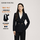 YOUNG西装 套装 女考公考编教资正装 GOOD 面试工作服职业气质西装 女