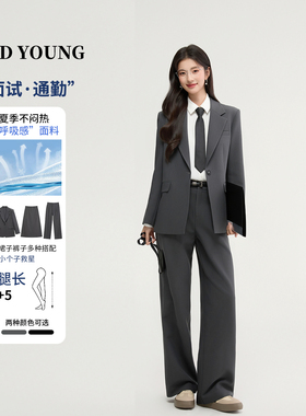 GOODYOUNG灰色西装套装女通勤职场面试日常正装职业西装外套女