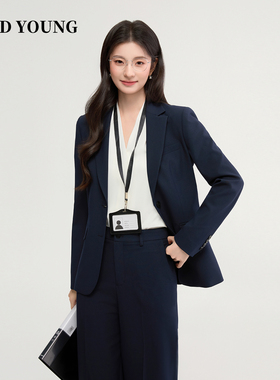 GOODYOUNG藏青色西装套装女春招毕业面试正装职业西装西服女