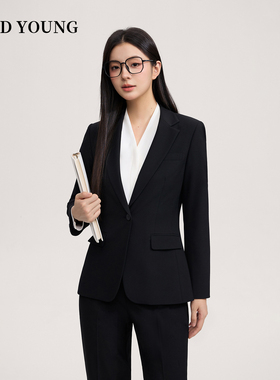 GOOD YOUNG黑色西装套装女考公考编面试正装女秋季职业西装外套女