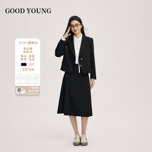 女大学生面试正装 套装 商务西服外套教资艺考职业套 YOUNG西装 GOOD