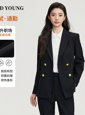 GOOD YOUNG黑色西装套装女新款面试职业正装高级感职场西服女