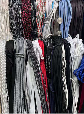 100条鞋带批发鞋厂洗鞋店用白色红色鞋带编甲绳账本绳黑色扁鞋带