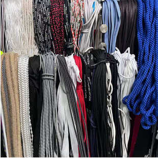 100条鞋带批发鞋厂洗鞋店用白色红色鞋带编甲绳账本绳黑色扁鞋带