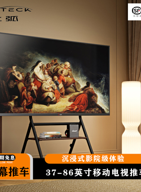 北弧落地电视机艺术支架可移动式带滚轮静音推车挂架42-75寸FS350