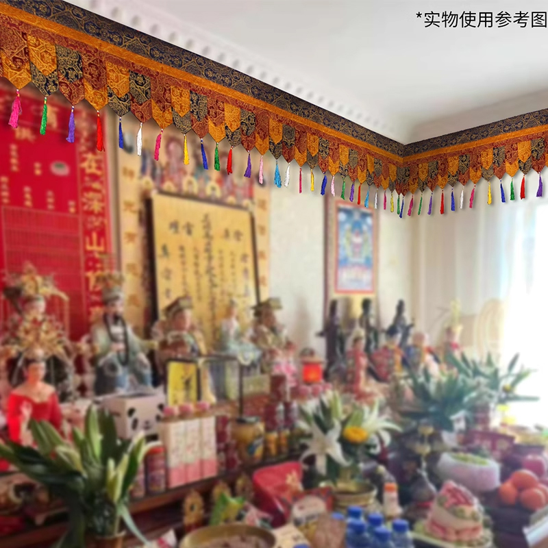 佛堂藏式印度小花帷幔挂帘普玛