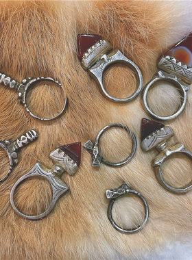 北非摩洛哥老银戒指撒哈拉沙漠